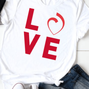 White LOVE Shirt L