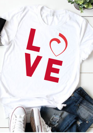 White LOVE Shirt L